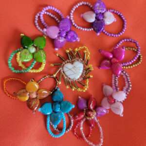 Bagues Fleur perles de rocaille et fantaisie