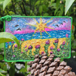 Carte créative sur le lever de soleil - nouvel envol